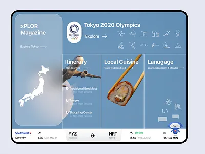 xPLOR inflight digital magazine ui ux