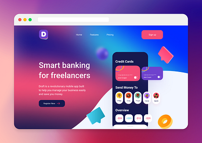 Banking for Freelancers 3d design graphic design ui