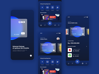 BCA - Banking App app design application banking bankingandfinance bankingsolutions dailyuix darkmode designinspiration dribbble glass ui uiux uiuxdesigns uiuxinspiration uiuxsupply userinterface uxmobile