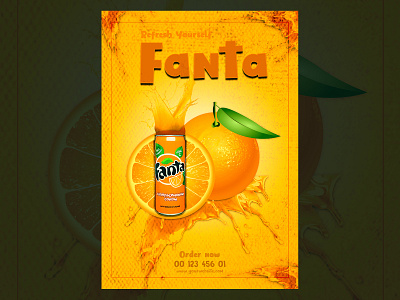 Poster Design banner branding calssy design drink fanta food graphic design juice manipulation new orange photoshop poster socialmedia unique yeallow