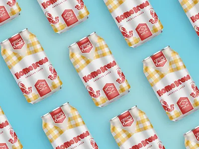 Home Brew American Lager beer beer can brewery craft beer crawdad design graphic design illustration package design packaging southern vector