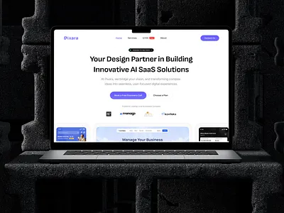 Pixara Landing Page | Hero Section 📃 app branding design landing page logo minimalist popular trending ui ux viral website