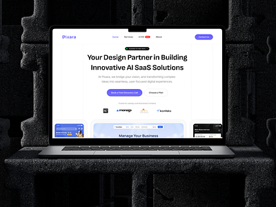 Pixara Landing Page | Hero Section 📃 app branding design landing page logo minimalist popular trending ui ux viral website