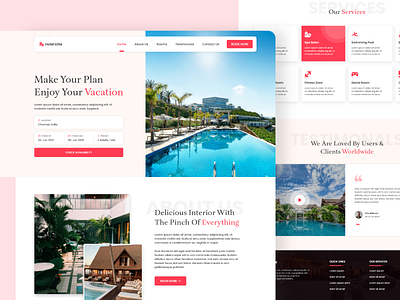 Hotel Room Booking Web Landing Page adobe booking hotel landing page room ui ui design web xd