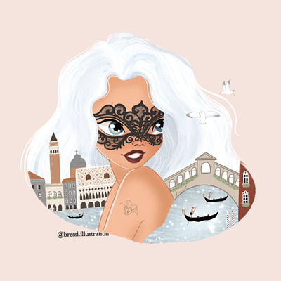 Venezia - travel babe illustration aesthetic blog illustration character character design character illustration children illustration city illustration cute illustration girl illustration illustration kid lit kids illustration minimal travel illustration venice world travel