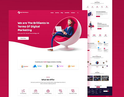 Marketing Agency Landing Page 3d branding graphic design logo ui website