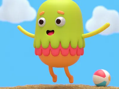 Candy Dude on Beach Day 3d 3d art adobe photoshop animation cinema4d design illustration