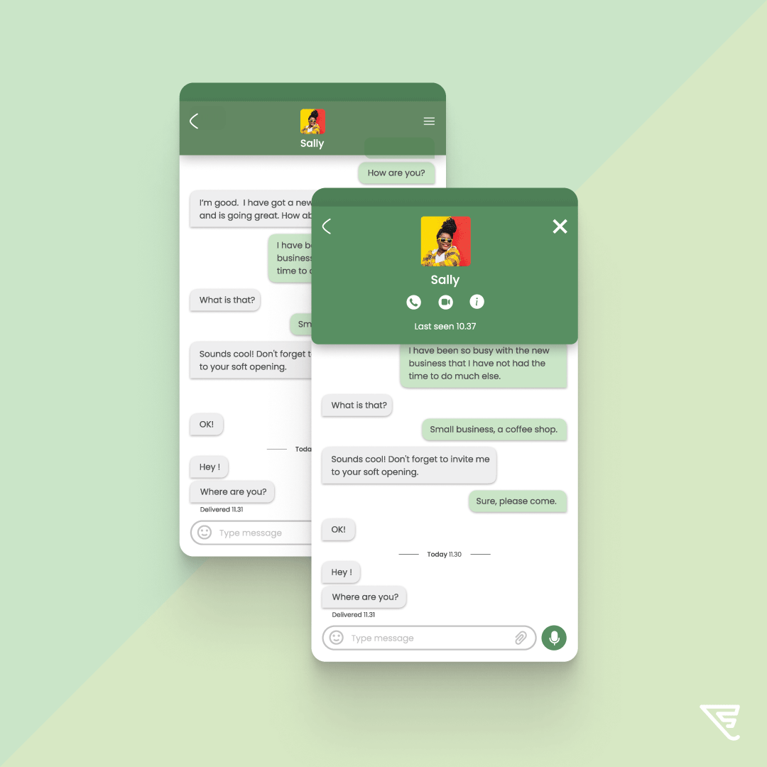 Green Message green message message app simple ui