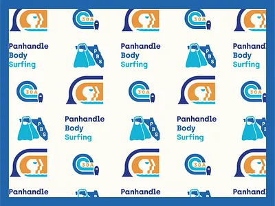 PBS - Panhandle Body Surfing badge bodysurf branding design fins florida illustration logo panhandle pattern pbs surf waves