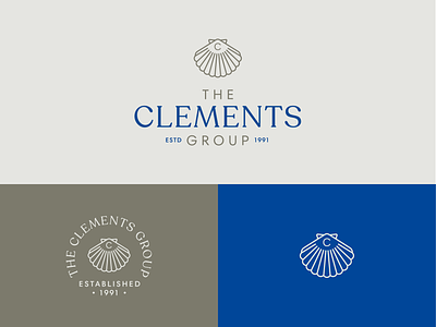 The Clements Group - Suite badge branding california design logo real estate seashell typography