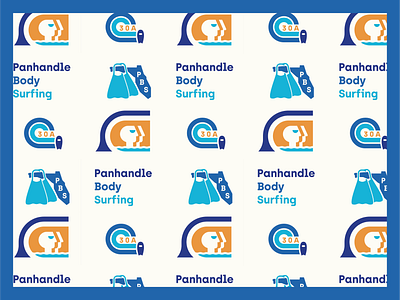 PBS - Panhandle Body Surfing badge bodysurf branding design fins florida illustration logo panhandle pattern pbs surf waves