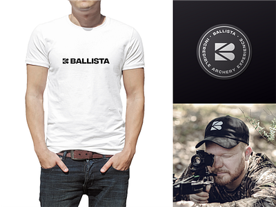 Ballista Branding archery ballista black bow brand identity branding bw color palette crossbow gray logo design logotype mark shooting sport typography visual identity