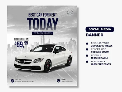 Car Rent - Social Media Banner Template car car banner car banner design background car banner design free car banner psd free download car banner template car garage banner design social media banner social media banner design social media banner design ideas social media banner design size social media banner pack free social media banner template social media posts and banners