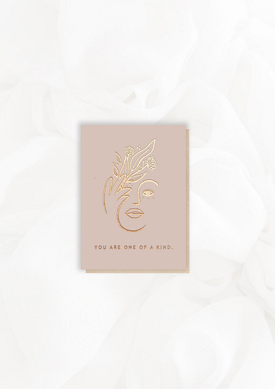 one of a kind aesthetic art branding card design design gold foil greetings card illustration line art luxury minimal minimalist stationery thank you card