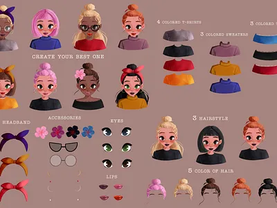 Avatar creator avatar avatar creator cartoon cartoon character design girls girls illustration illustration