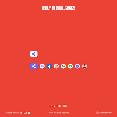 Daily ui 010 - Share Button daily ui 002 daily ui 2 dailyui dailyuichallenge share button ux