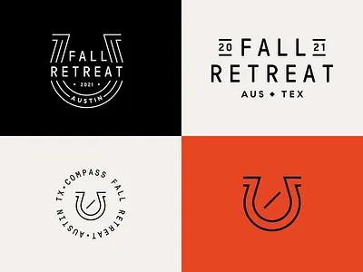 2021 Fall REtreat Branding austin badge branding conference design event graphic design horseshoe illustration logo real estate texas