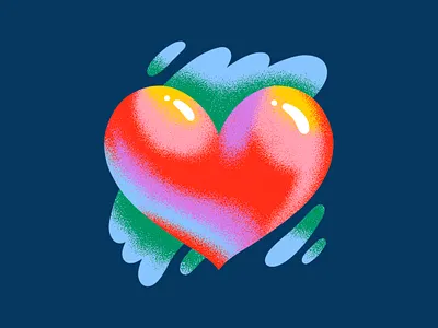 Heart drawing editorial editorial illustration gradient heart icon illustration jordan kay limited color noise rainbow self love spot spot illustration stippling texture