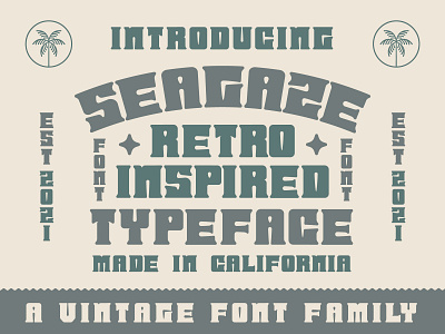 Seagaze Typeface badge design badge font block font california cowboy font design mexico new font palm tree retro font seagaze texas thick font type badge vintage typeface western western font