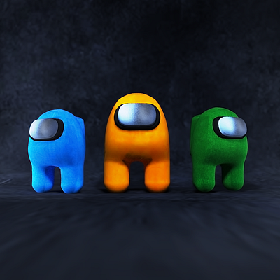 Among Us- 3D 3d 3ds max blue design green modelling orange render vray