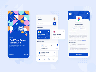 Job Finder App Design app app design design job finder mobile app mobile ui ui uiux ux