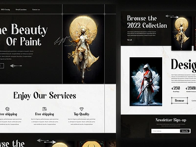 Artopia- Art Gallery Website Concept ai app art branding commerce design ecommerce graphic design graphical illustration noir old picture style ui ux victorian website