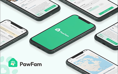 PawFam: Dog Walking App app design dog dog walking product design service app ui ux