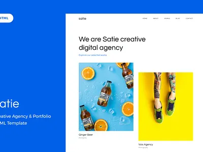 Satie - Creative Agency & Portfolio HTML Template agency app creative design designer digital elegant freelance freelancer illustrator photographer portfolio responsive studio ui ui design ux ux design web design website