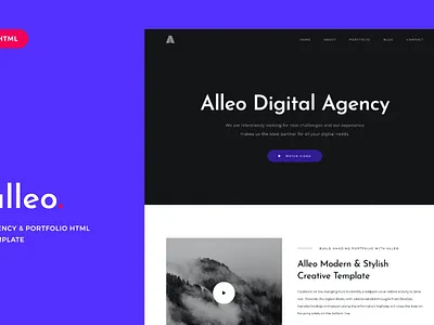 Alleo - Agency & Portfolio HTML Template agency app blog creative design freelancer landing landing page multipurpose page photography portfolio responsive showcase ui ui design ux ux design web design website