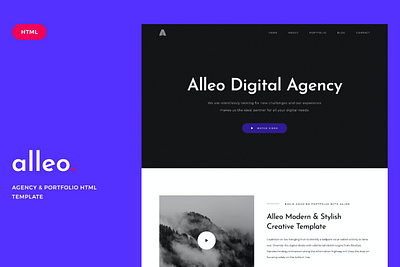 Alleo - Agency & Portfolio HTML Template agency app blog creative design freelancer landing landing page multipurpose page photography portfolio responsive showcase ui ui design ux ux design web design website