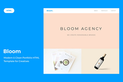 Bloom Portfolio HTML Template agency app clean design designer elegant freelancer illustration minimal photographer photography portfolio product showcase simple ui ui design ux ux design website