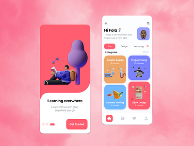 e-learning app design app branding design minimal typography ui ux