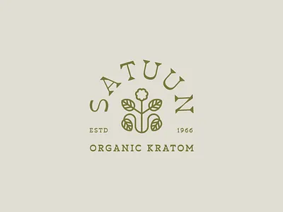 Satuun Organic Kratom adobe illustrator branding design illustration logo monoline typography