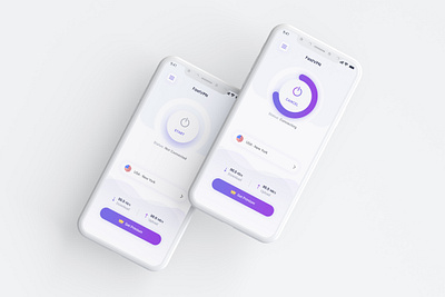 VPN Mobile App UI Design app clean ui dark app dark mode design illustration minimal purple simple design ui user interface ux vector web website