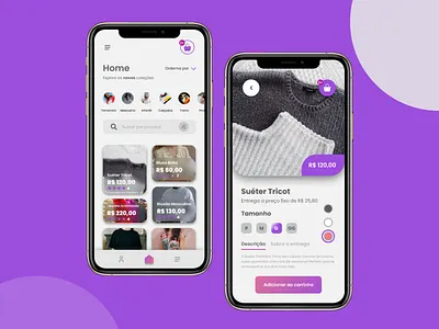 App para loja de roupas app branding design graphic design illustration interface logo ui user experience ux