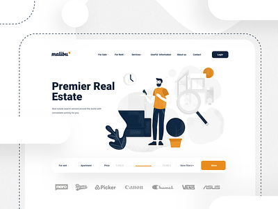 Real estate search portal branding design estate graphic design illustration landing logo portal real realestate search ui ux vector web