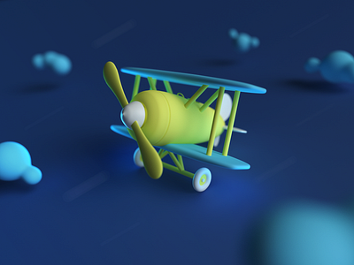 Plane 2021 3d blue cinema cinema4d cloud illustration journey little plan plane rain render sky tour toy travel traveling trip wind