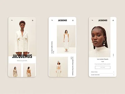 Jacquemus app concept adobexd app concept application branding design ecommerce app ecommerce mobile site figma jacquemus luxury mobile app mobile design typography ui ui concept user experience user interface ux