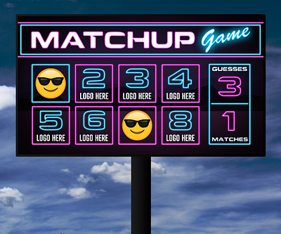 "Neon Skin" Interactive Scoreboard Match Up Game for Daktronics design