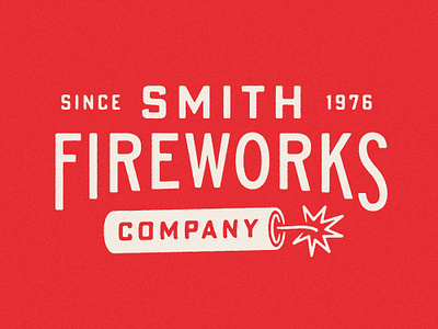 Smith Fireworks Co. boom family business fireworks logo texture typography