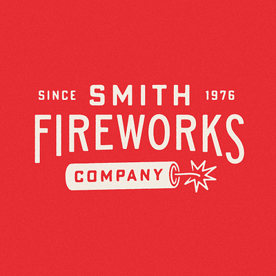 Smith Fireworks Co. boom family business fireworks logo texture typography