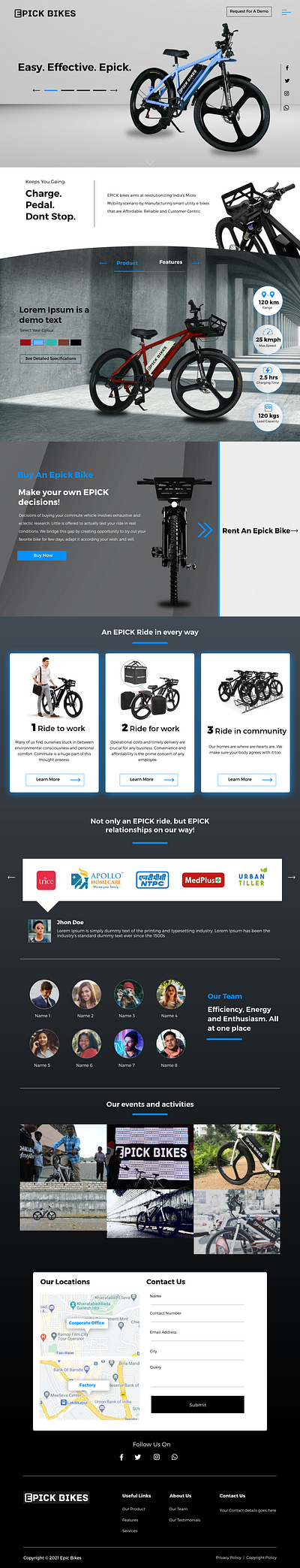 Epick Bikes Web UI Design - 2021 adobe xd design electric bikes sketch web design web ui website