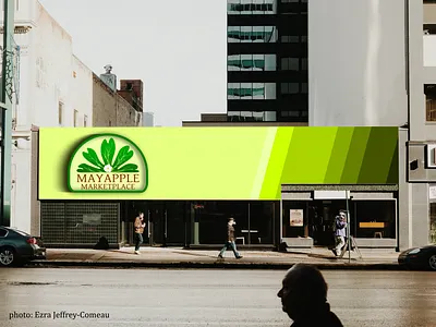 Mayapple Marketplace Storefront Signage branding business design dribbleweeklywarmup graphic storefront