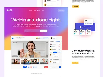 Intelligent webinar SaaS platform website artdirection branding creative productdesign saas ui website