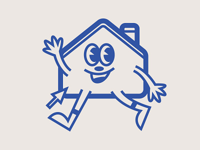 Hello Neighbor blue click design digital hello house icon illustration logo mascot minimal retro vector vintage