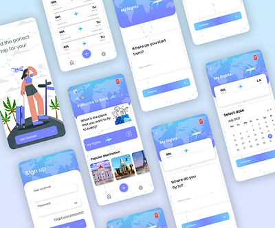 Flight booking App app design figma flight graphic design illustration ui