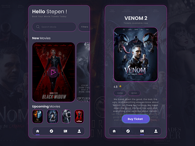 Movie App app branding design illustration logo page typography ui ux website