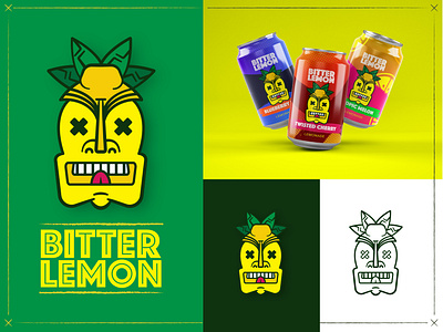 Tiki Lemonade Stand Branding beverage branding green lemonade tiki weekly warmup yellow