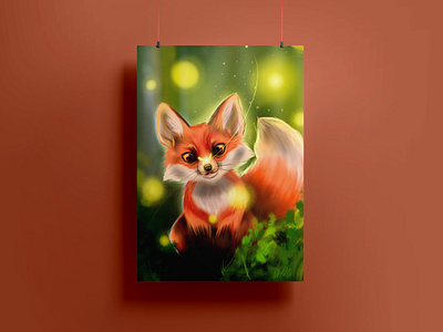 Baby Red Fox art colors digital art digital illustration fox illustration procreate red fox