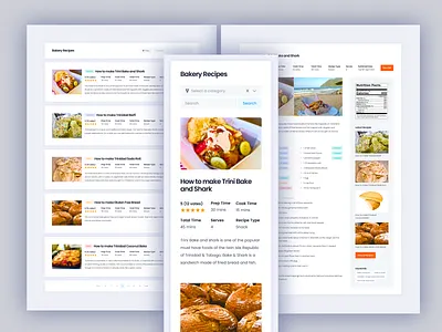 Blog Design bakery blog cake clean detail food mobile responsive single ui ultra ux white